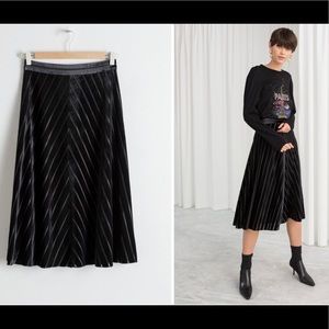 & Other Stories velvet chevron a-line skirt